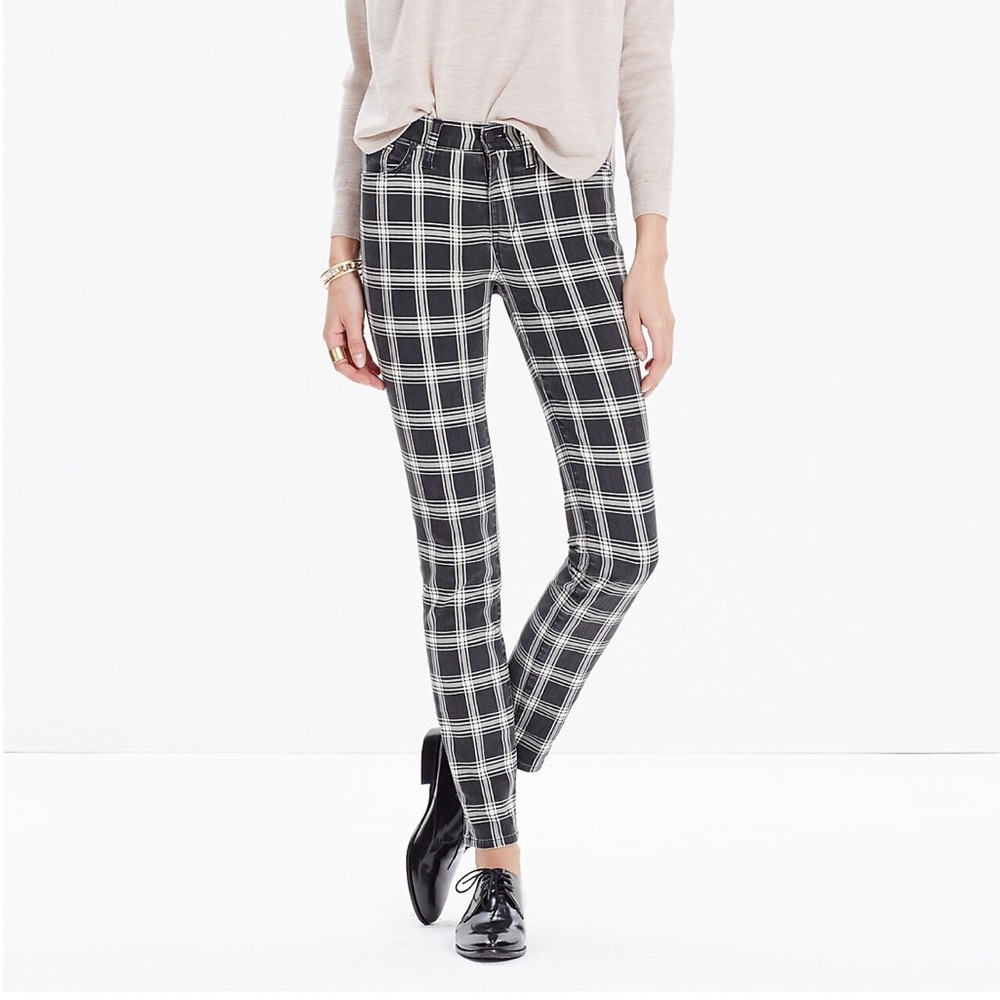 Madewell 9" High-Rise Skinny Jeans in Bristow Plaid size 26
